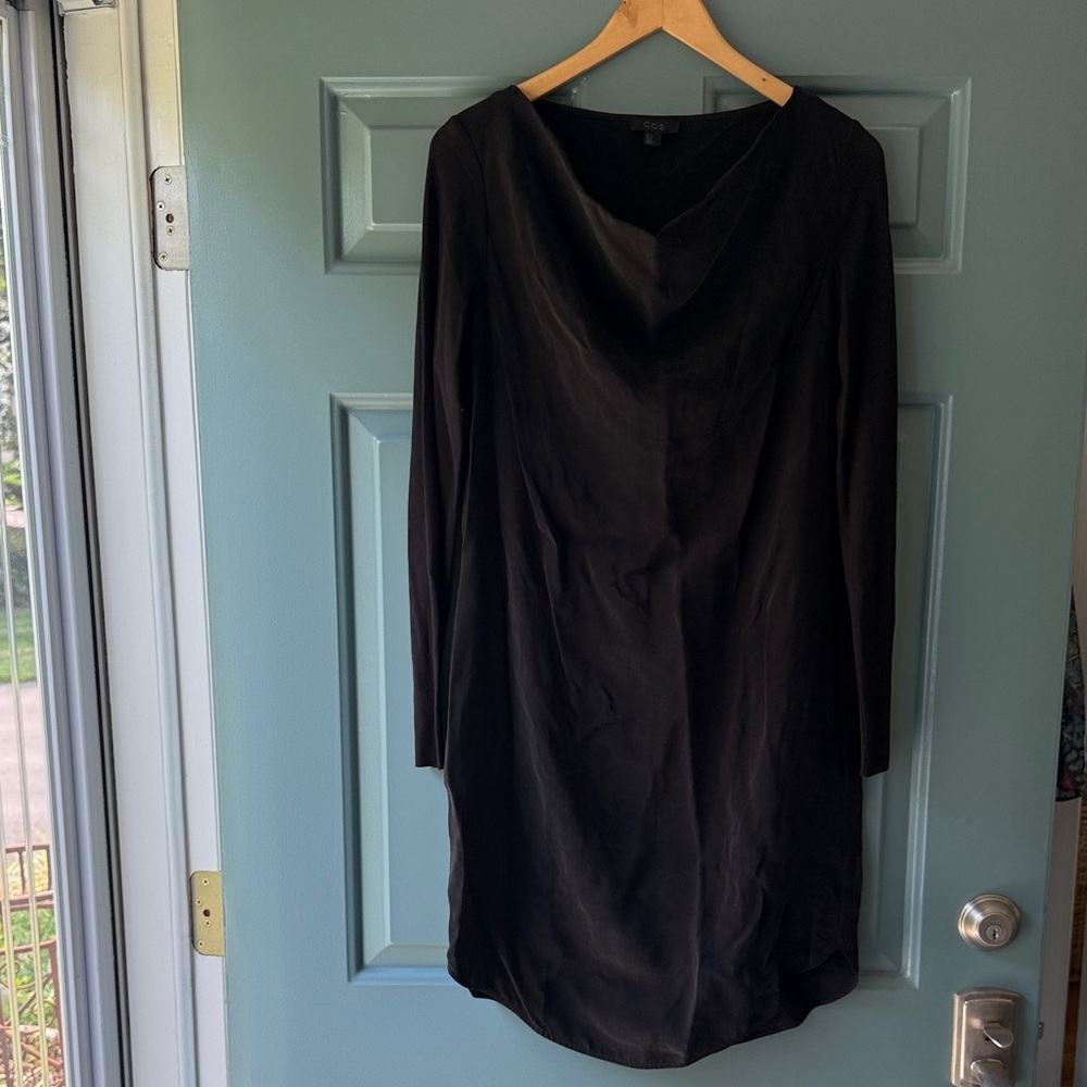 COS Black Long Sleeve Dress pockets